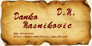 Danko Masniković vizit kartica
